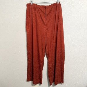 Savage X Fenty Men's Size XXXL 3XL Orange Henna Red Satin Pants Snake Print